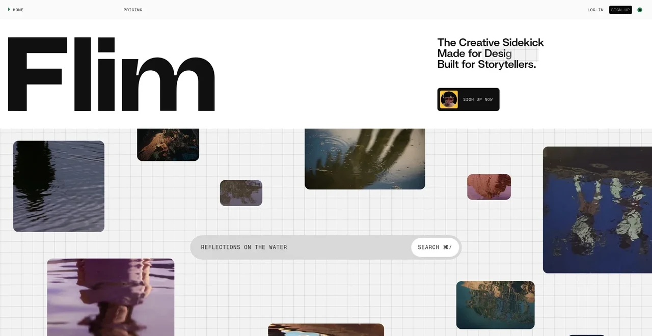 Film visual research landing page