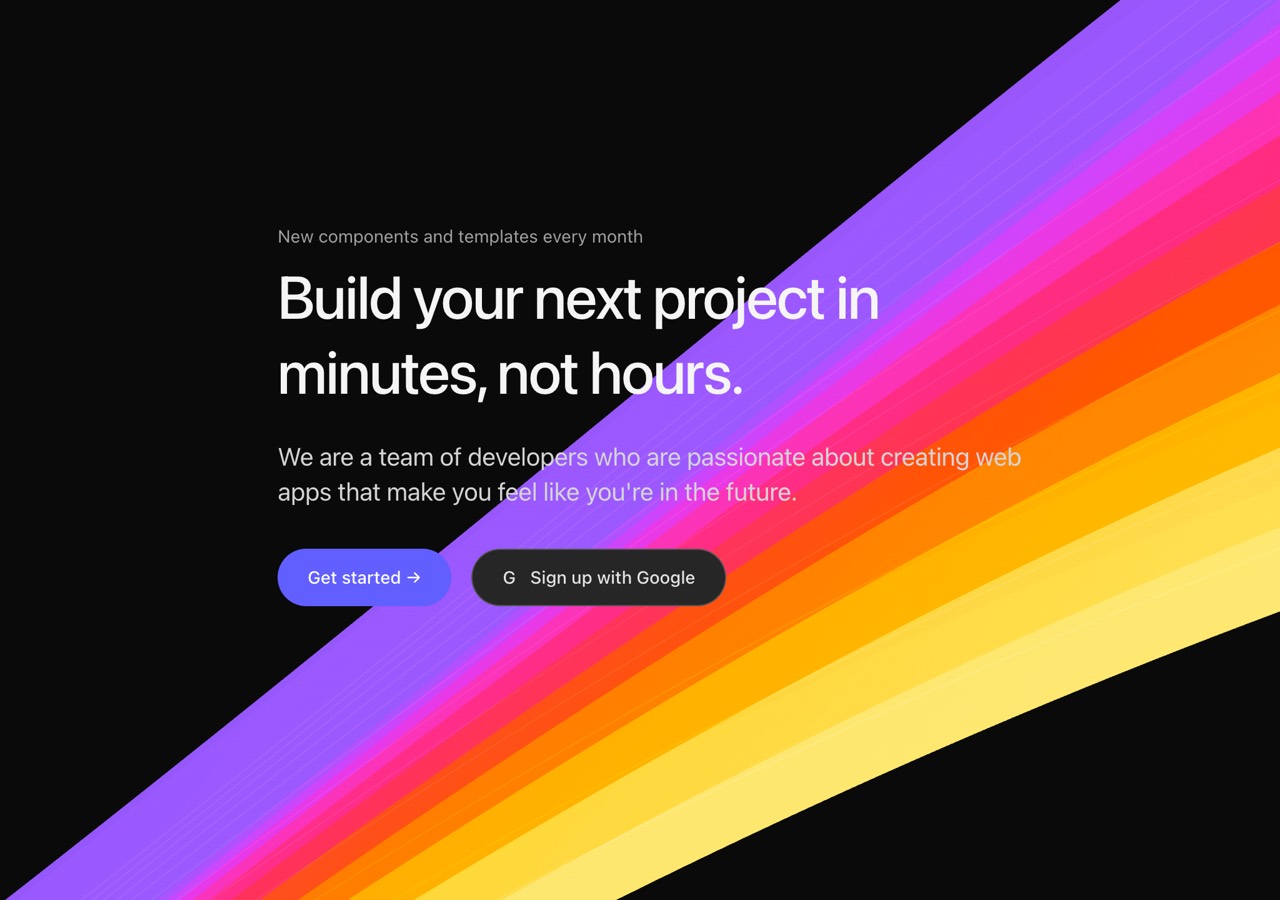 Colorful diagonal shader website preview
